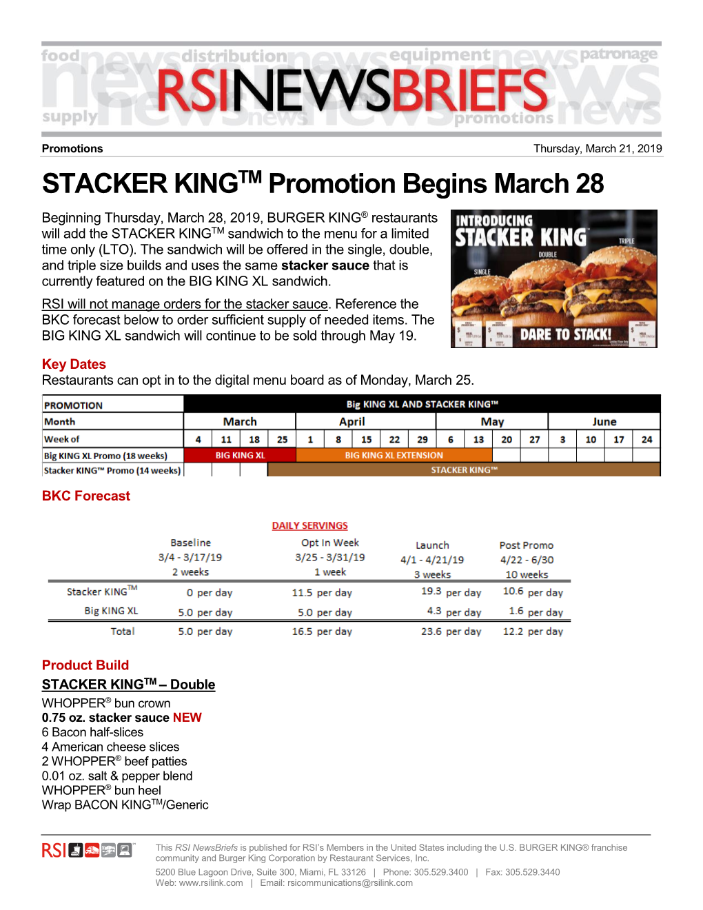 STACKER KINGTM Promotion Begins March 28