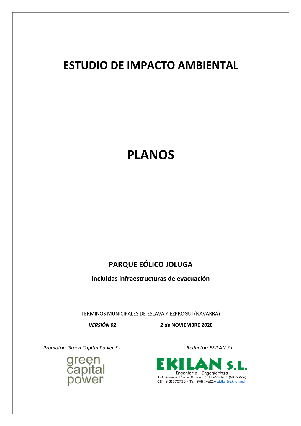 7. Estudio De Impacto Ambiental. Planos