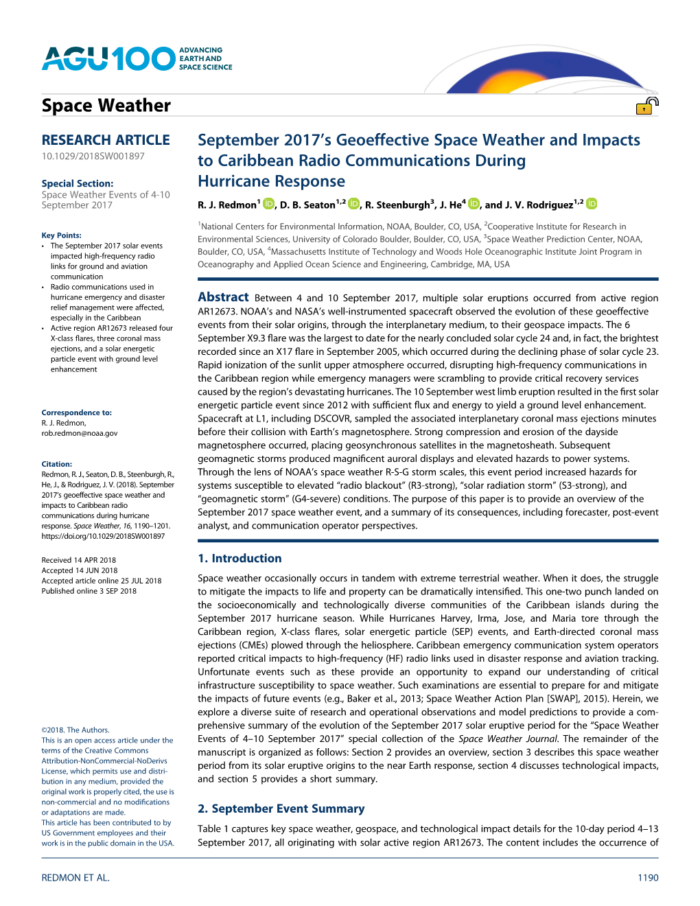 September 2017'S Geoeffective Space Weather and Impacts to Caribbean