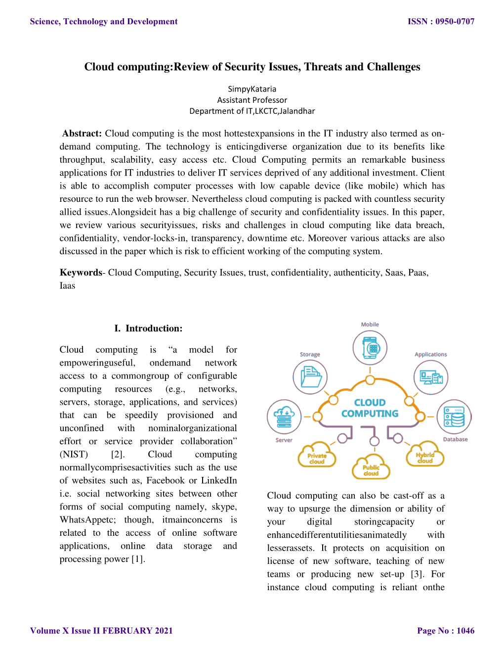 Cloud Computing:Review of Security Issues, Threats and Challenges