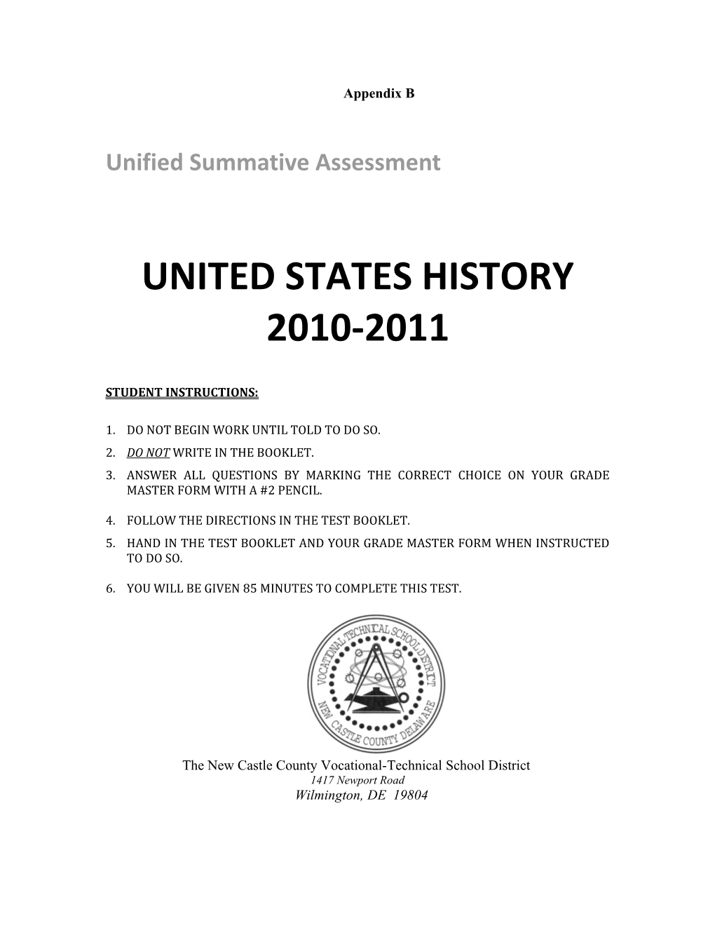 Unified Summative Assessment