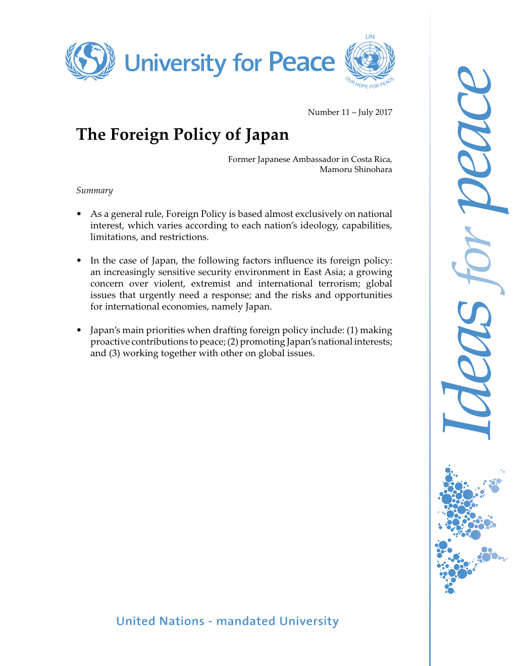 The Foreign Policy of Japan