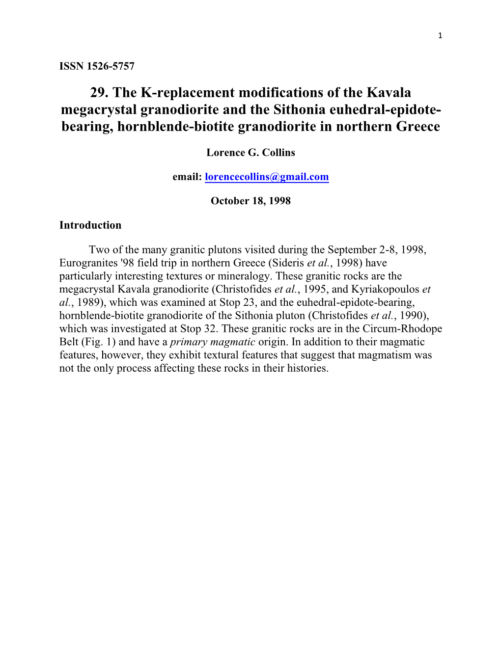 29. the K-Replacement Modifications of the Kavala Megacrystal