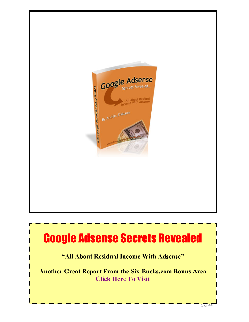 Google Adsense Secrets Revealed
