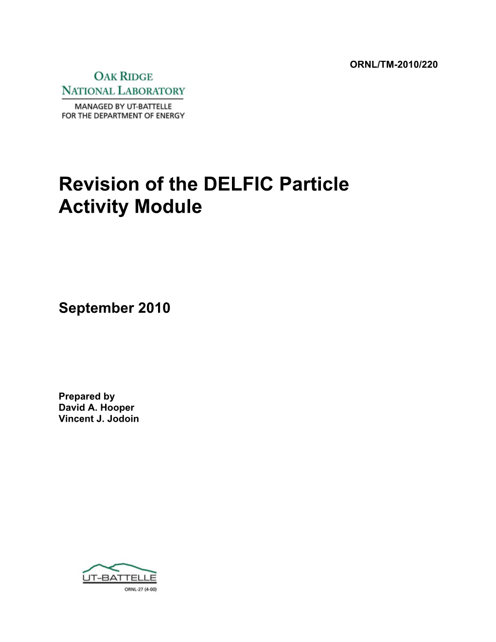 Revision of the DELFIC Particle Activity Module