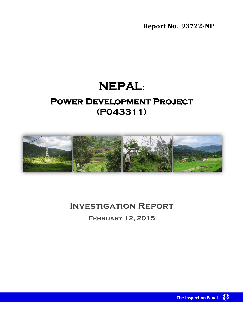 87-Investigation Report-Nepal Power Development Project