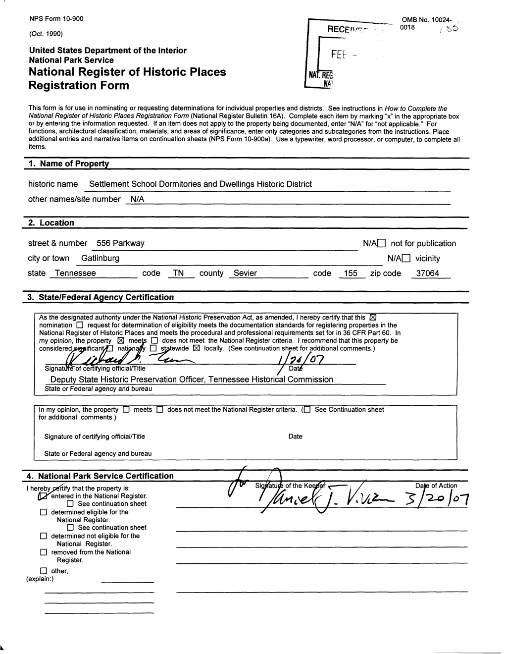 National Register of Historic Places Continuation Sheet