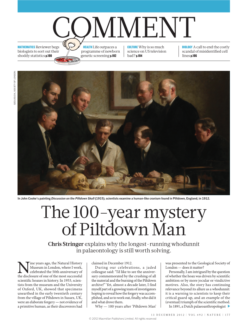 The 100-Year Mystery of Piltdown Man Chris Stringer Explains Why the Longest-Running Whodunnit in Palaeontology Is Still Worth Solving