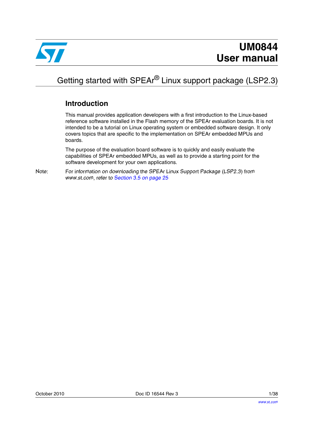 Getting Started with Spear® Linux Support Package (LSP2.3)