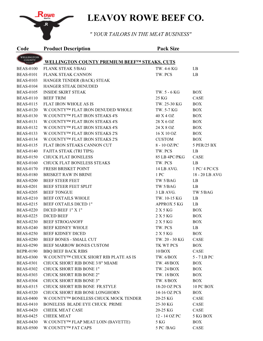 Leavoy Rowe Beef Co