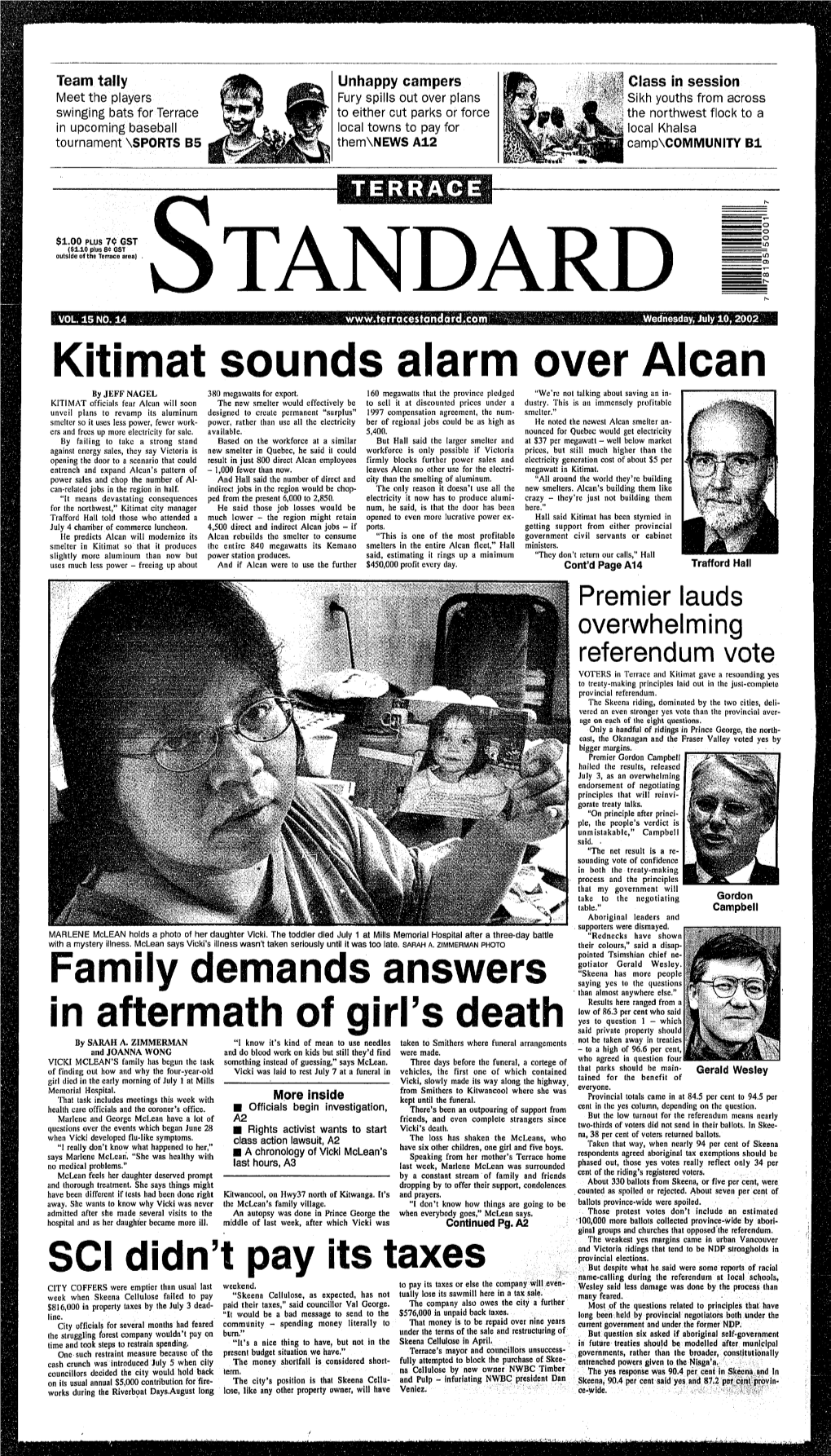 Kitimat Sounds Alarm Over Alcan by JEFF NAGEL 380 Megawatts for Export