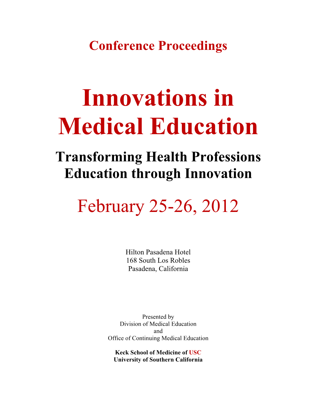 Innovations in Medical Education