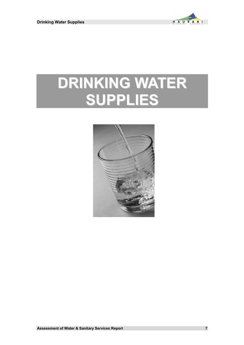 Drinking Water Supplies