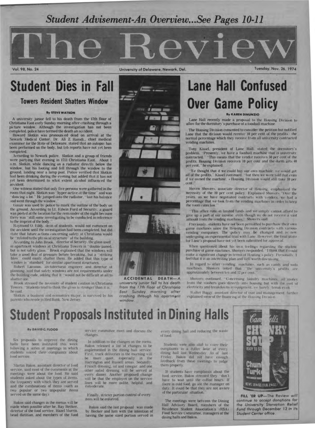 Student Dies in Fall Lane Hall Confused Over Game Policy