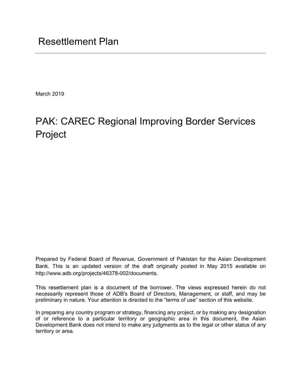 46378-002: CAREC Regional Improving Border Services Project