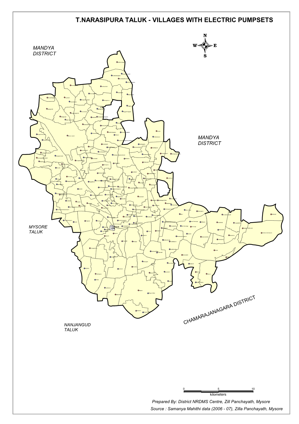 T.Narasipura Taluk - Villages with Electric Pumpsets