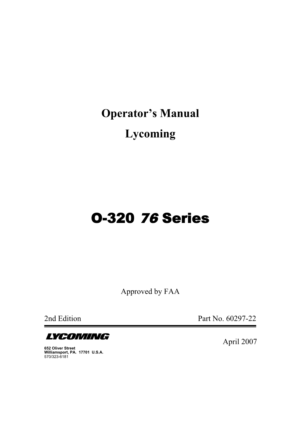 O-320 87 Series