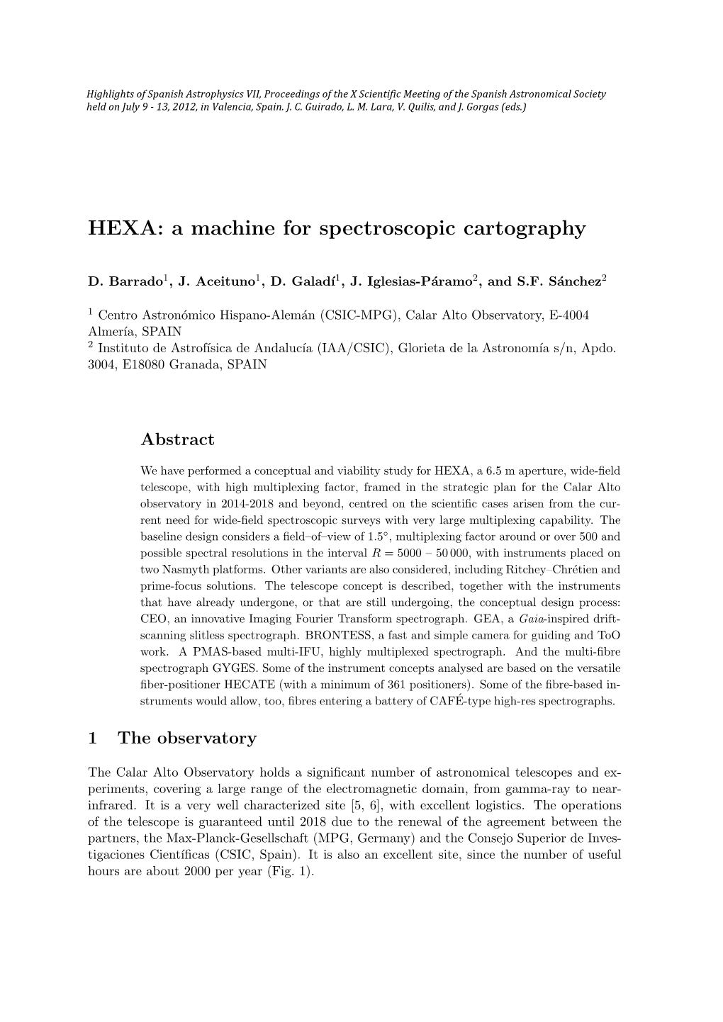 HEXA: a Machine for Spectroscopic Cartography