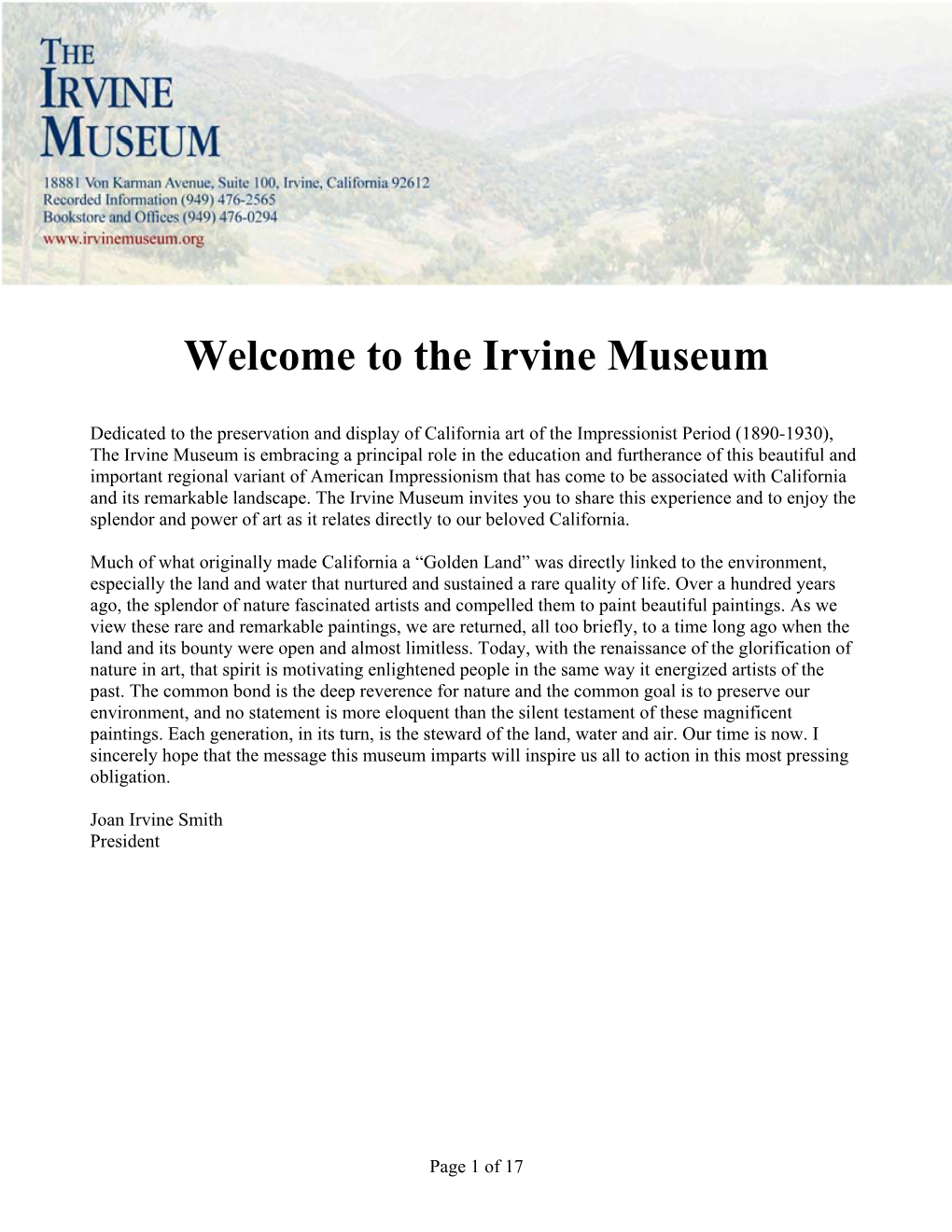 The Irvine Museum