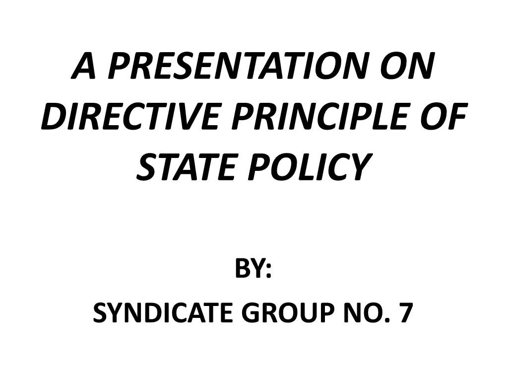 What Are Directive Principles of State Policy