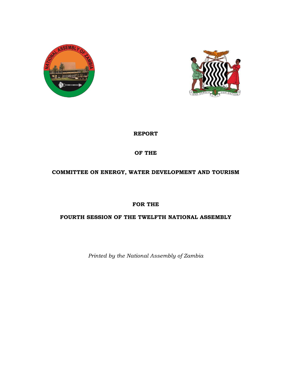 Report of the Committee on Energy, Water Development and Tourism for the Third Session of the Twelfth National Assembly