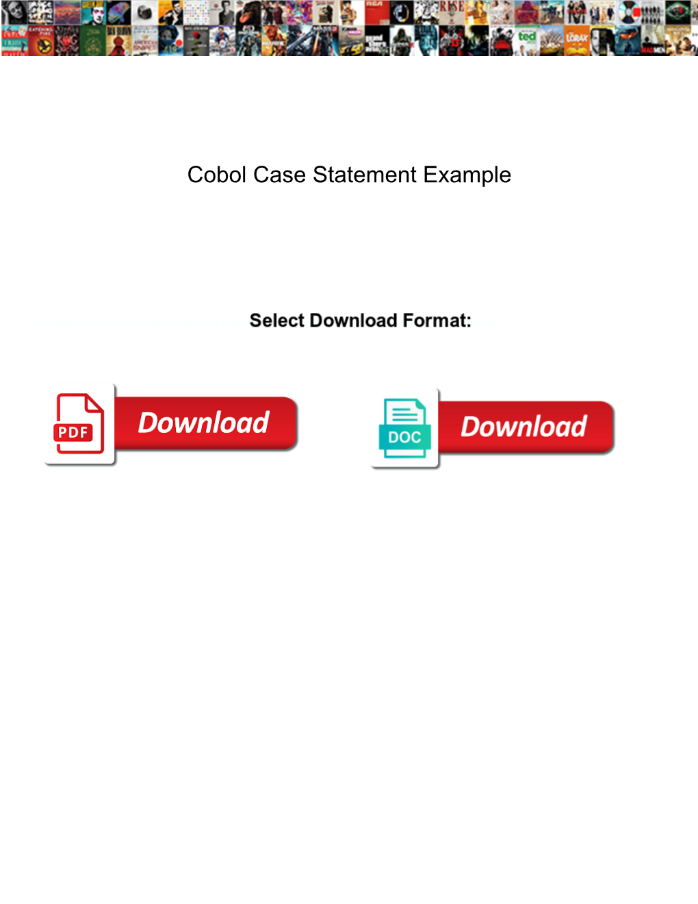 Cobol Case Statement Example