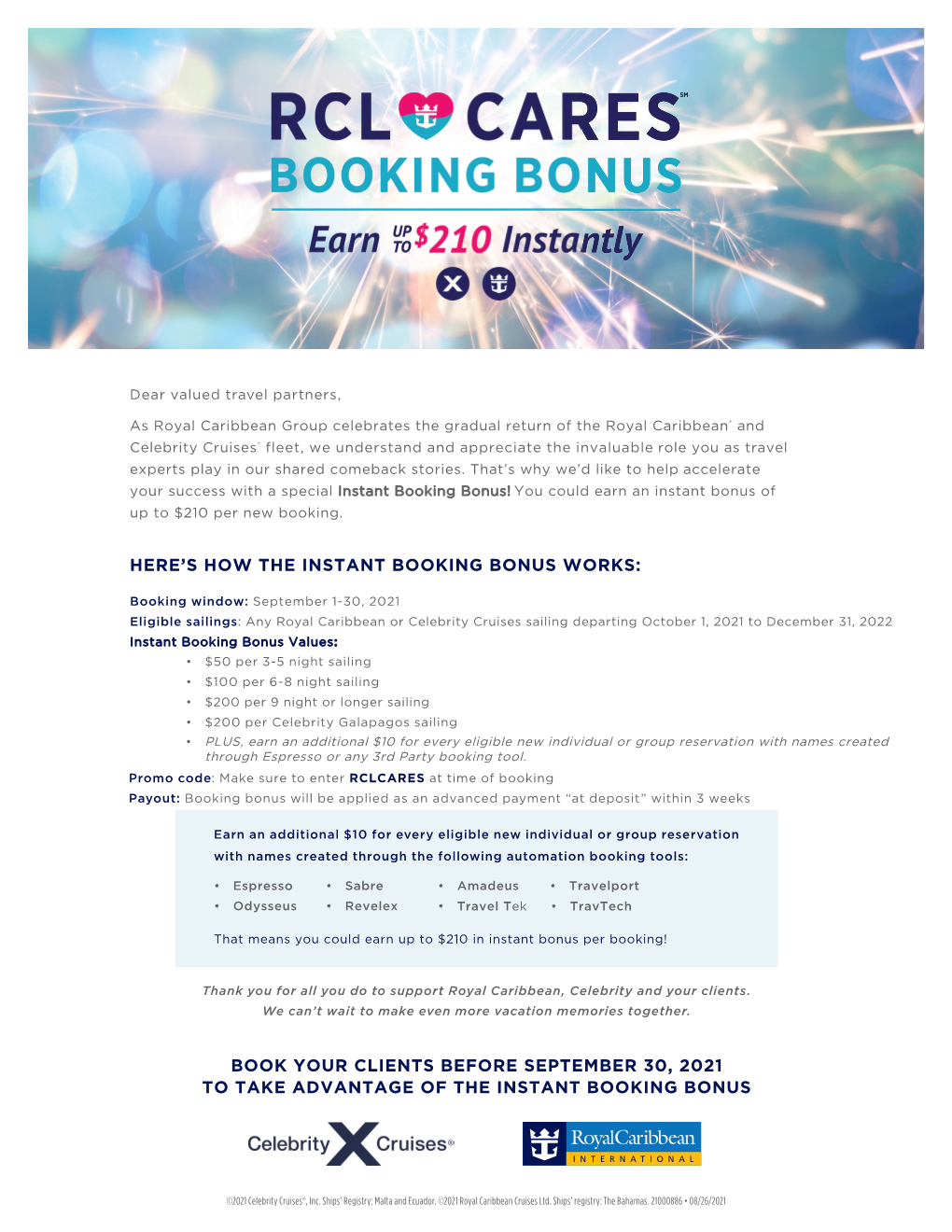 Here's How the Rcl Cares Instant Booking Bonus Works