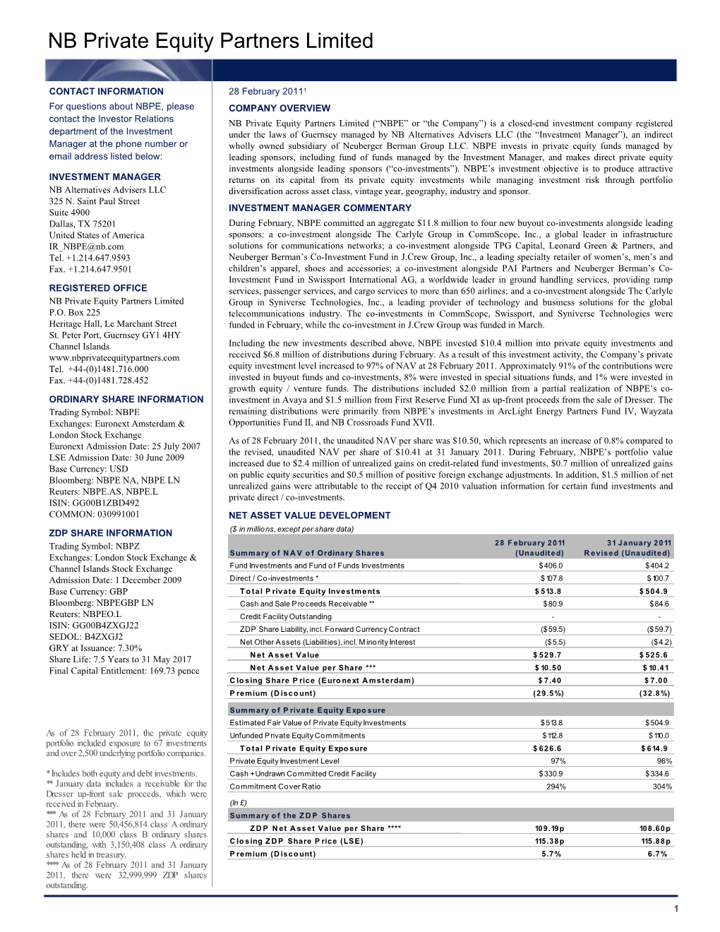 NB Private Equity Partners Limited