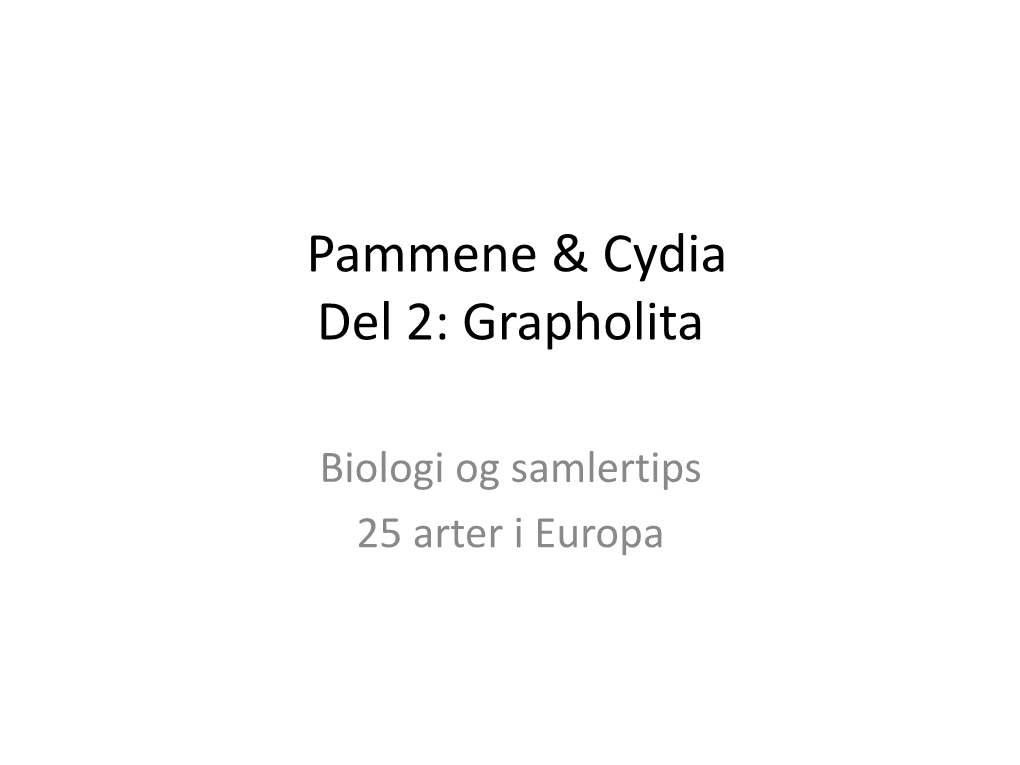 Pammene & Cydia Del 2: Grapholita