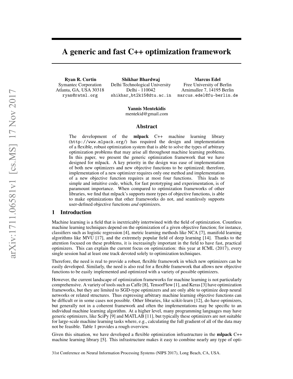 A Generic and Fast C++ Optimization Framework