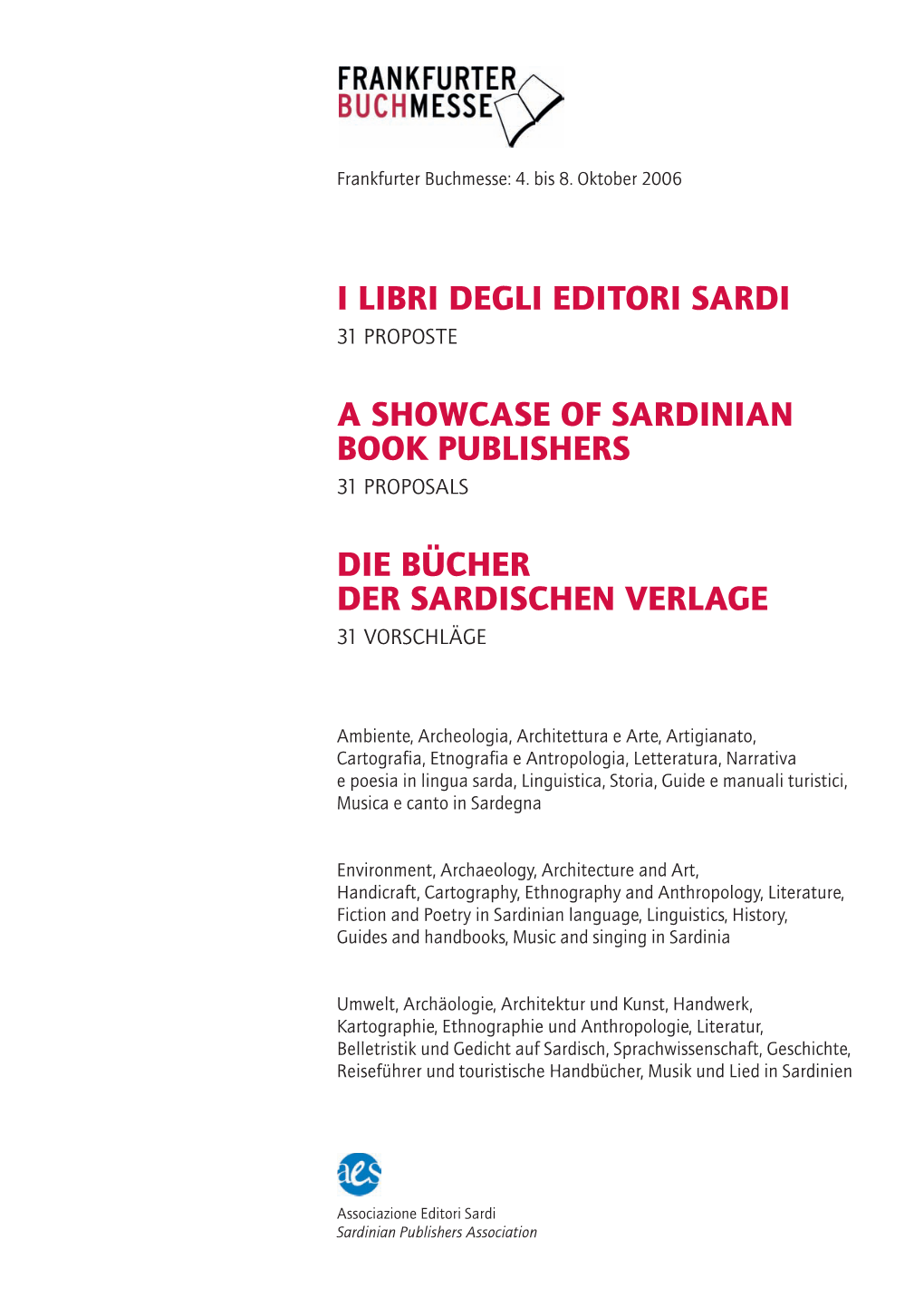 I Libri Degli Editori Sardi a Showcase of Sardinian Book