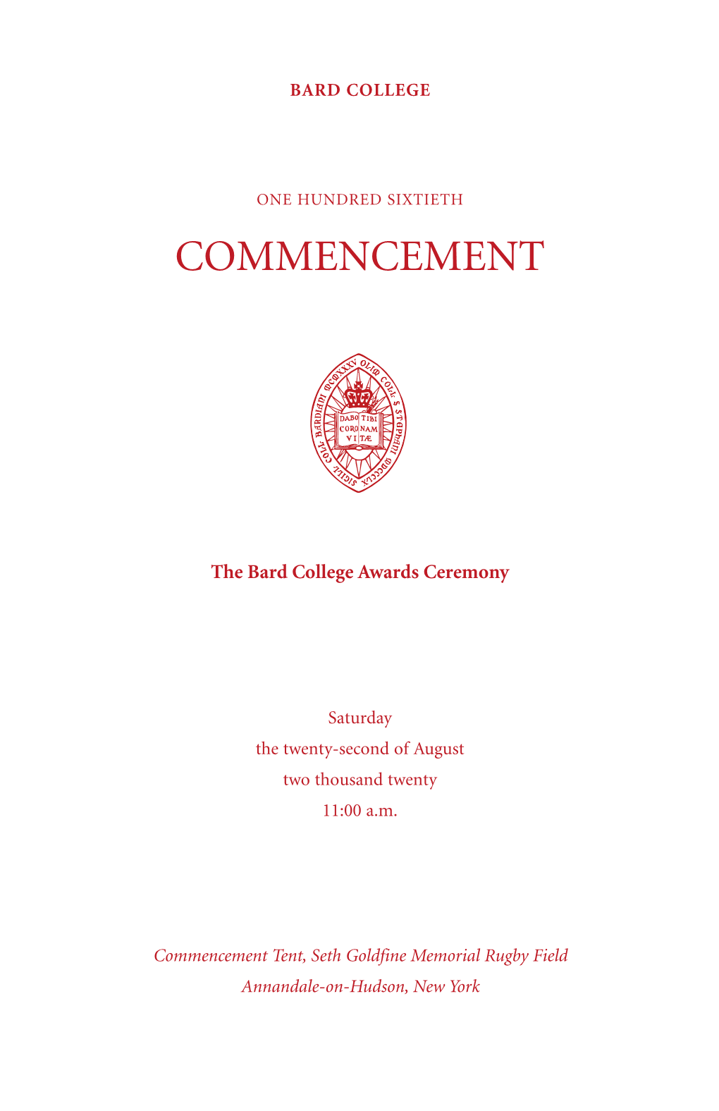 2020 Bard College Awards Program