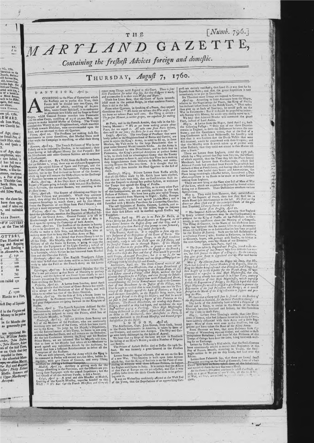 Maryland Gazette 08-1760.Pdf (6.622Mb)
