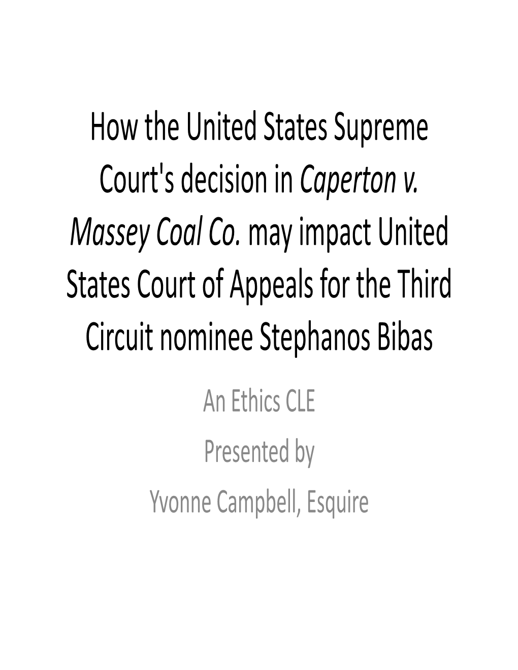 Caperton V. Massey Coal Co