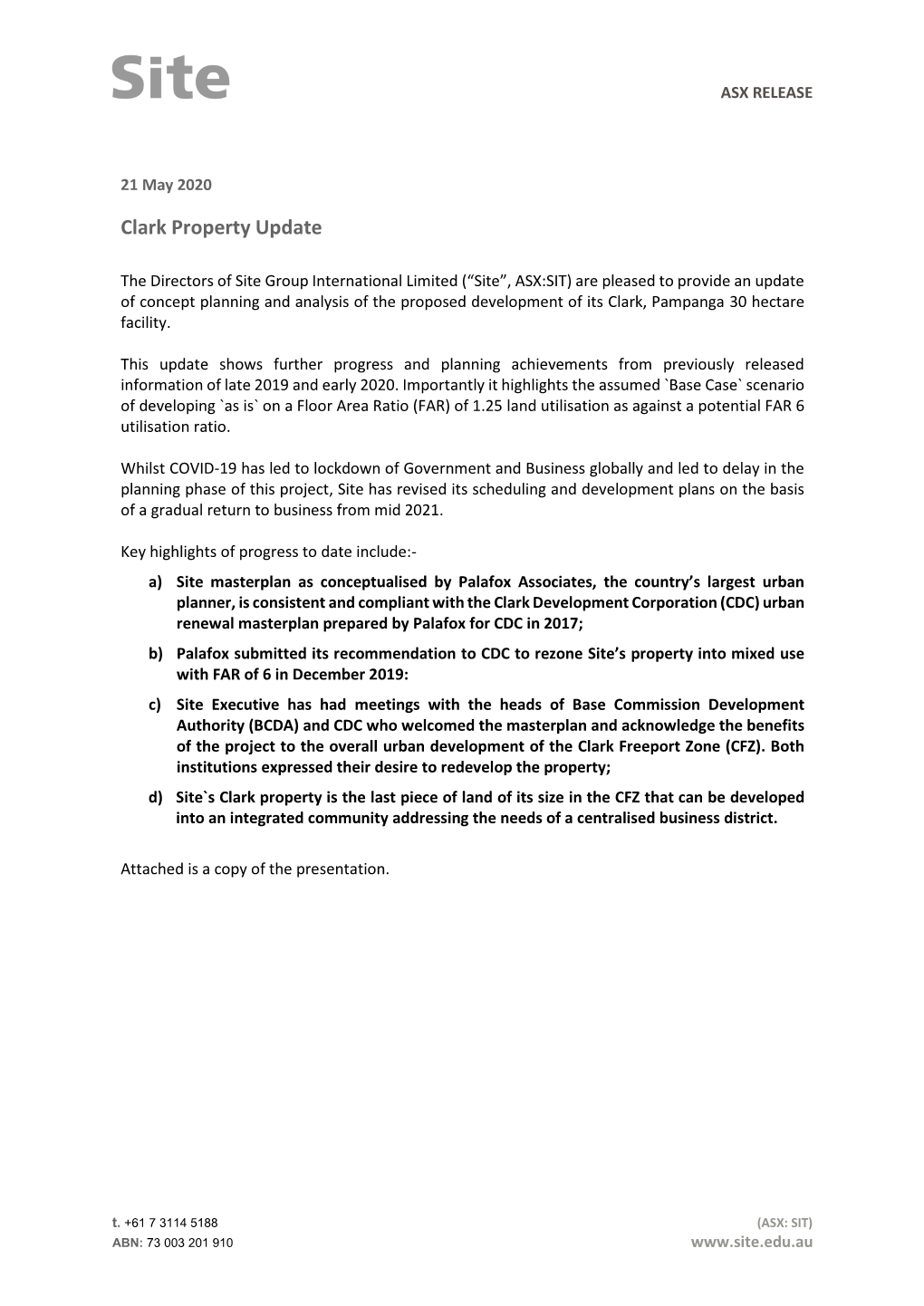 Clark Property Update