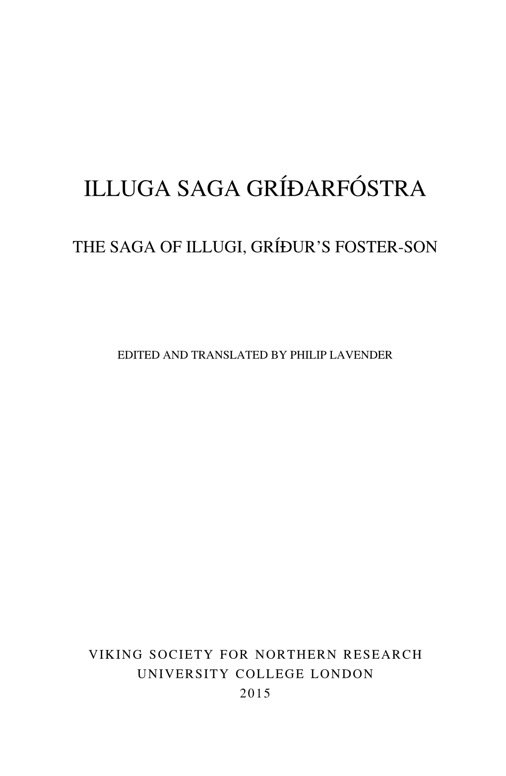 Illuga Saga Gríðarfóstra