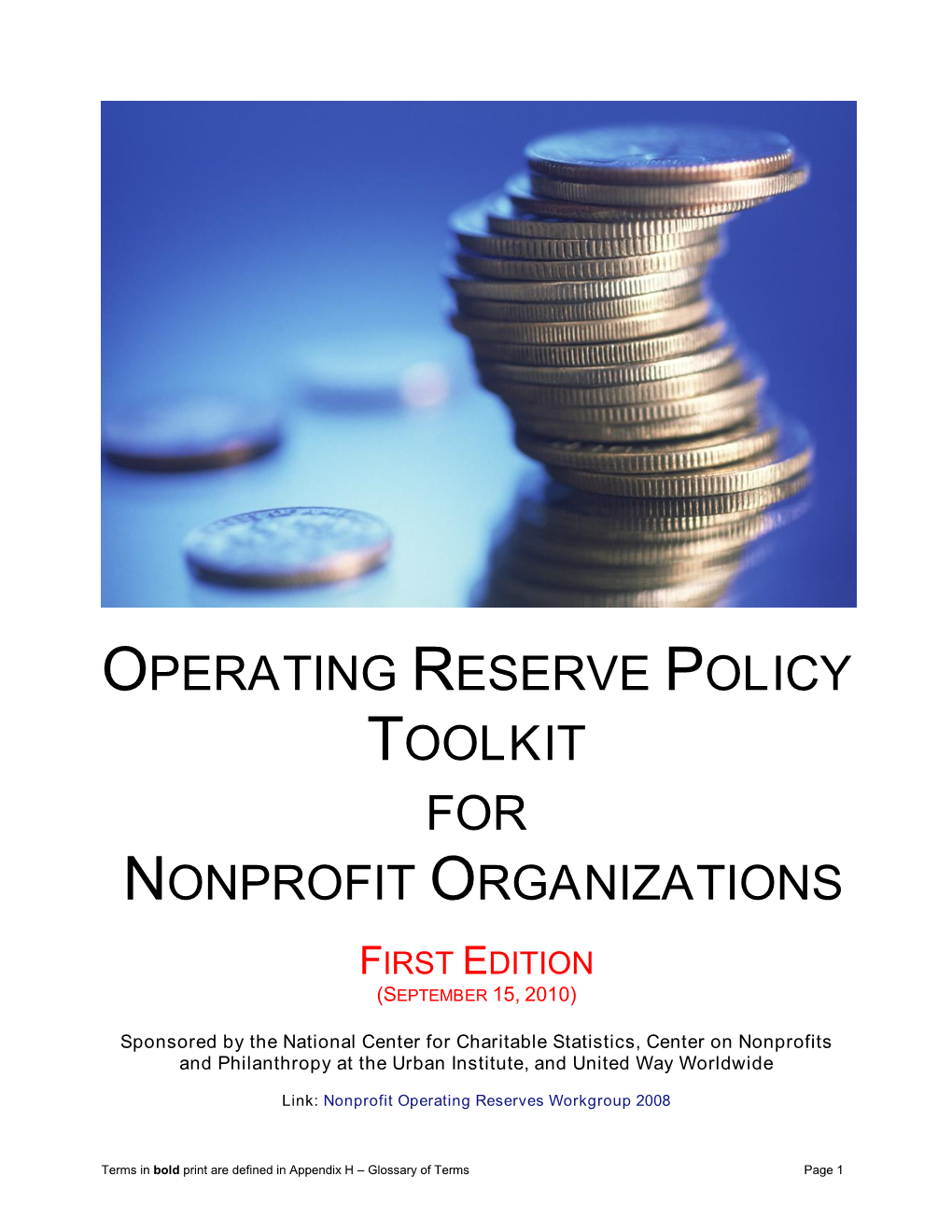 Operating Reserve Policy Toolkit for Nonprofit Organizations