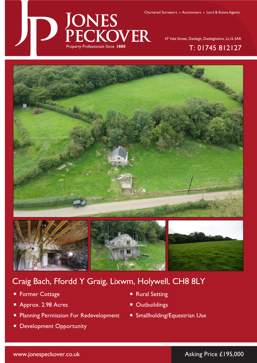 Craig Bach, Ffordd Y Graig, Lixwm, Holywell, CH8 8LY ￭ Former Cottage ￭ Rural Setting ￭ Approx