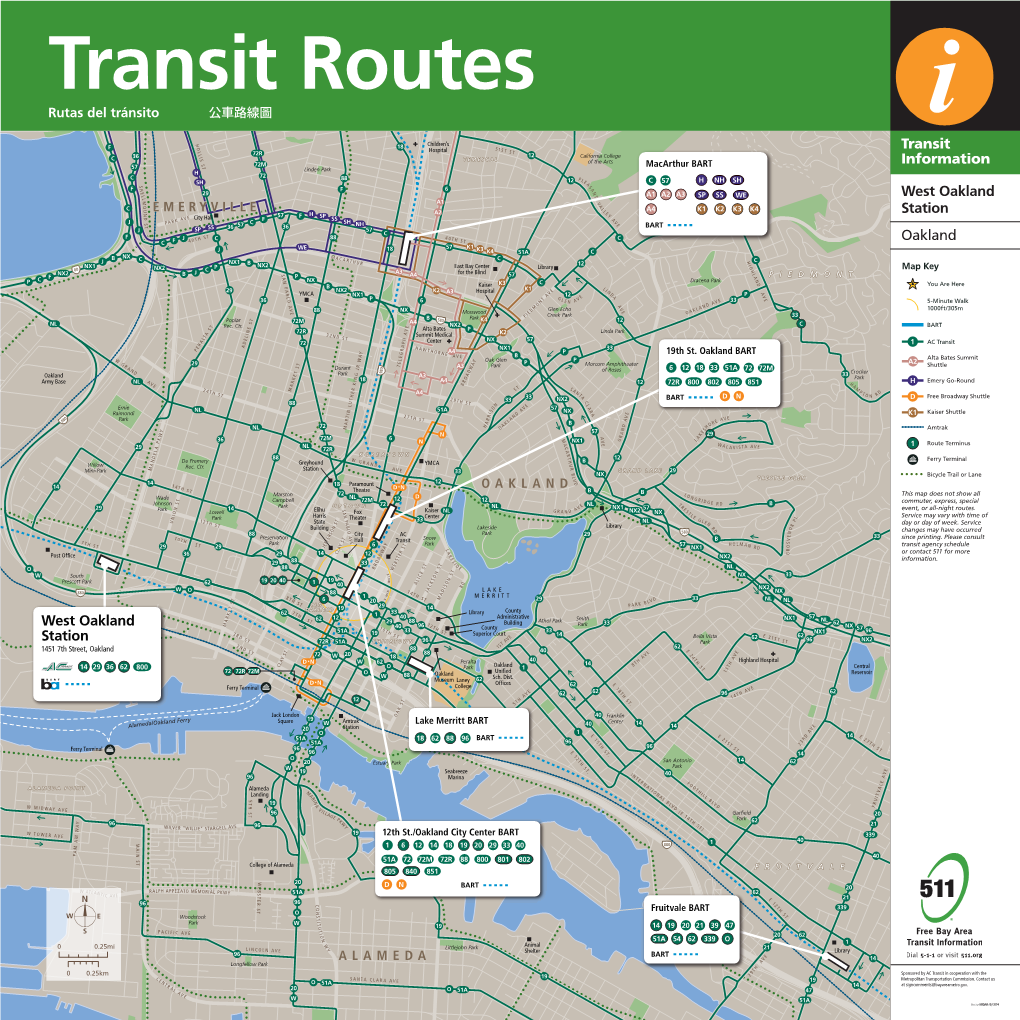 West Oakland Transit Routes Map (PDF)