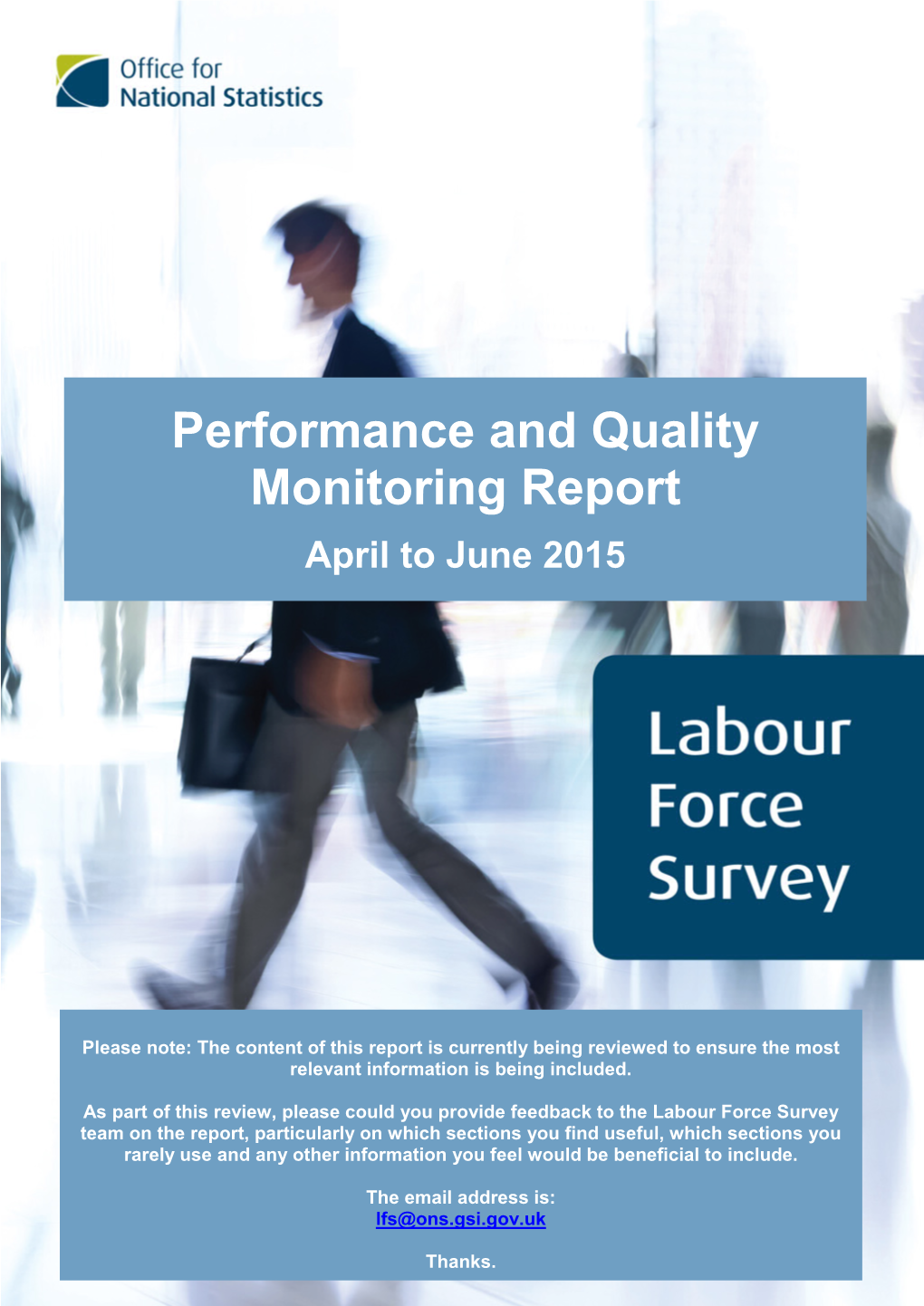 Performance and Quality Monitoring Report