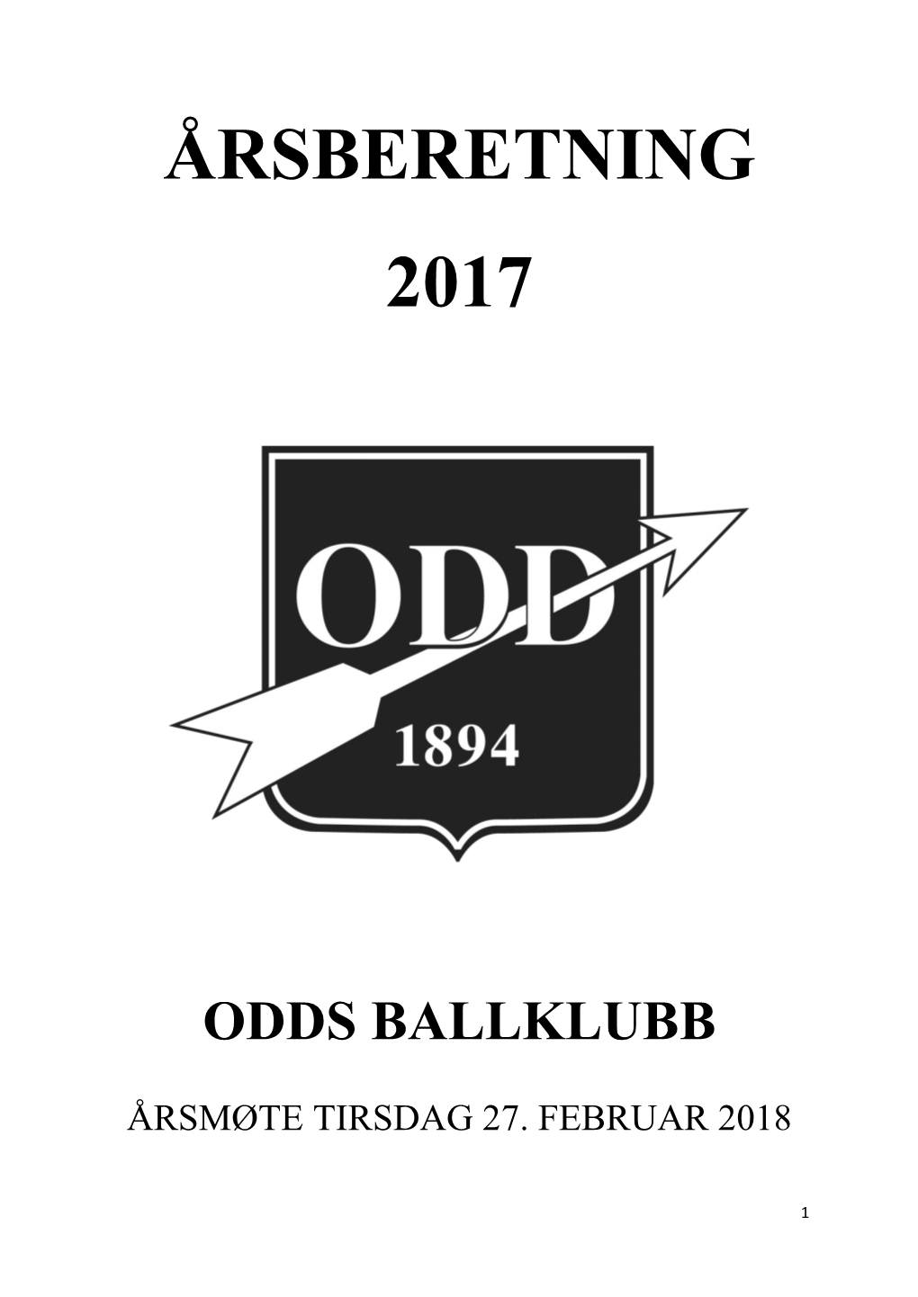 Årsberetning Odds BK. 2017
