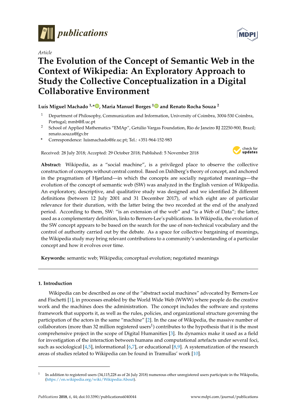 The Evolution of the Concept of Semantic Web in the Context of Wikipedia: an Exploratory Approach to Study the Collective Concep