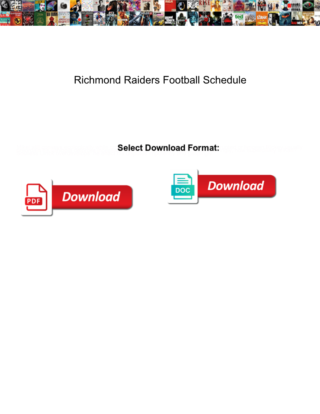 Richmond Raiders Football Schedule