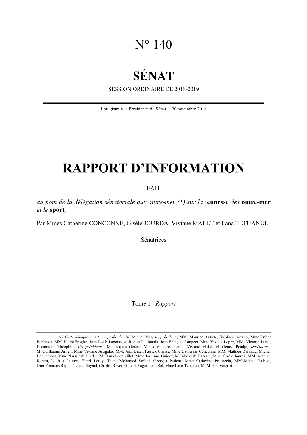 Rapport D'information