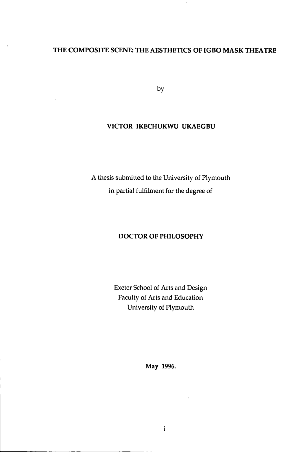 THE AESTHETICS of IGBO MASK THEATRE by VICTOR