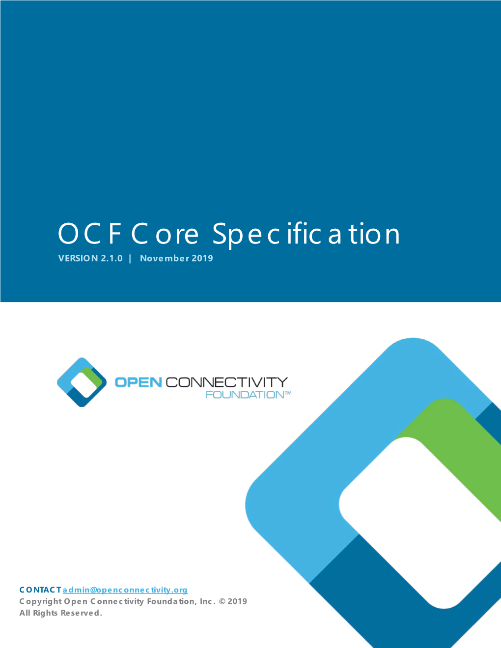 OCF Core Specification VERSION 2.1.0 | November 2019