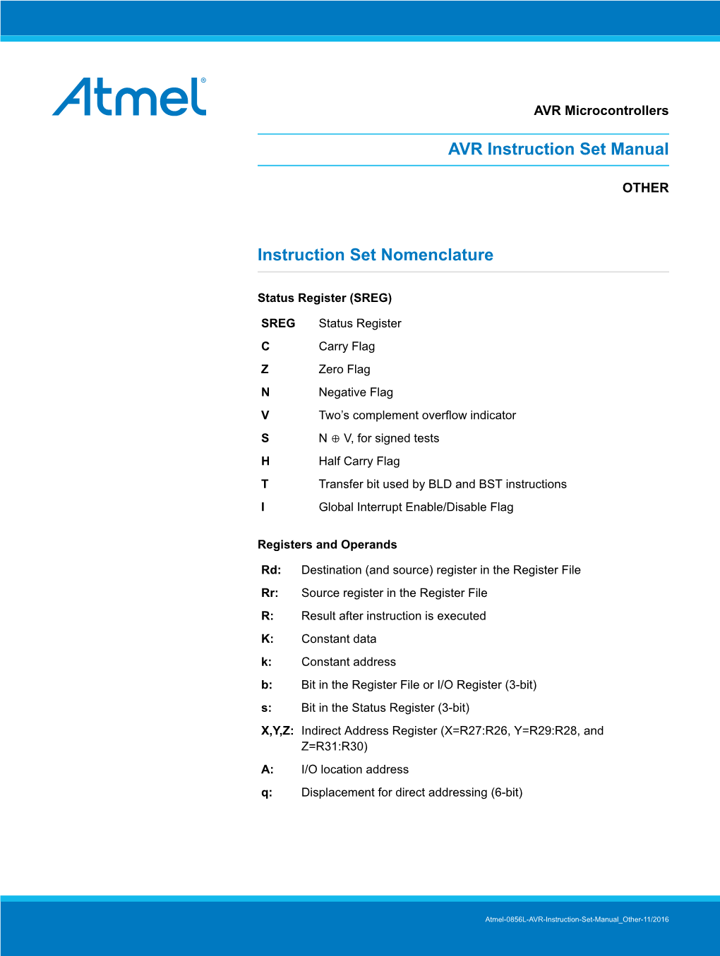 AVR Instruction Set Manual