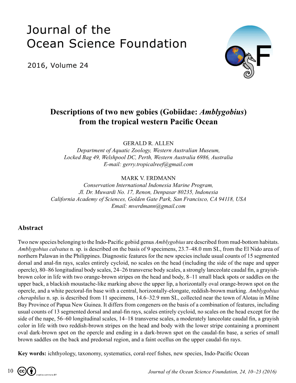 (Gobiidae: Amblygobius) from the Tropical Western Pacific Ocean