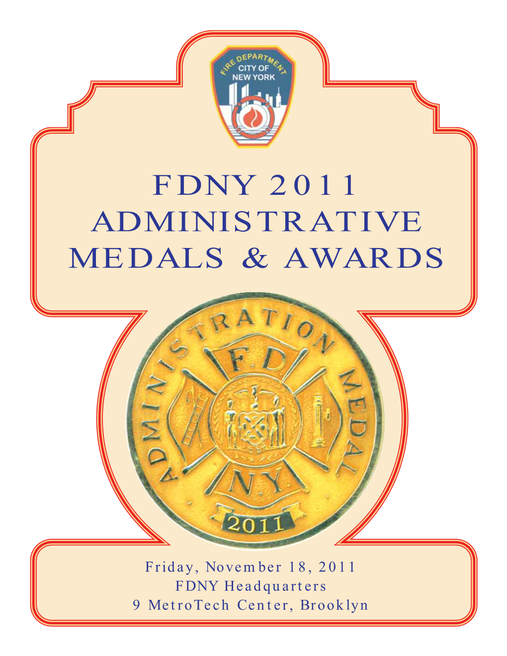 Fdny 2011 Administrative Medals & Awards