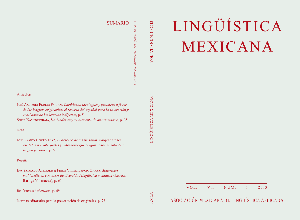 Lingüística Mexicana